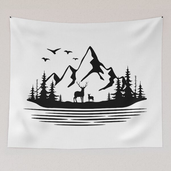 Item preview, Mountain and Deer  designed and sold by shellnot.