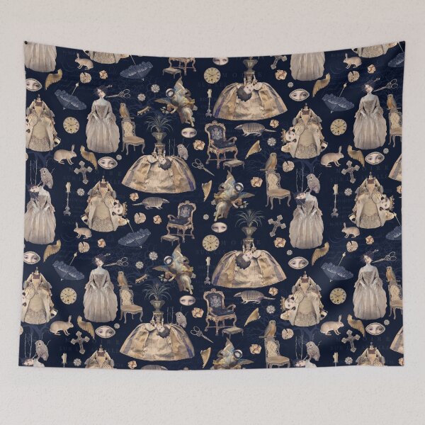 Item preview, vintage baroque gothic dolls pattern Nightgarden designed and sold by UtArt.
