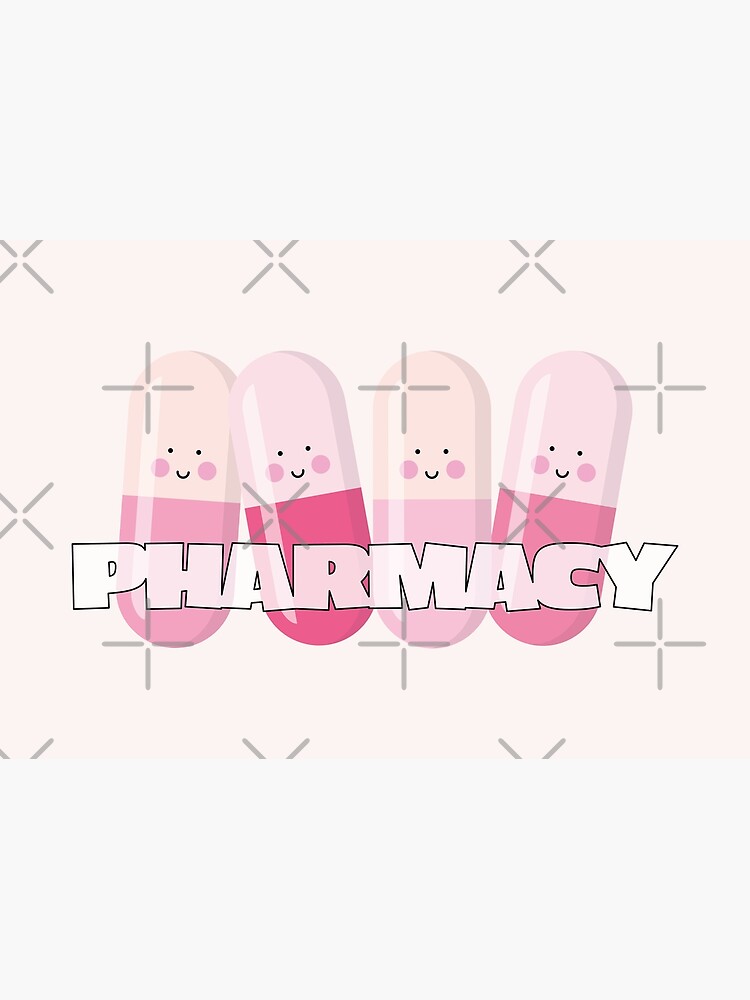 "Pharmacy 4 pink cute happy capsule pills" Poster for Sale by Eenig