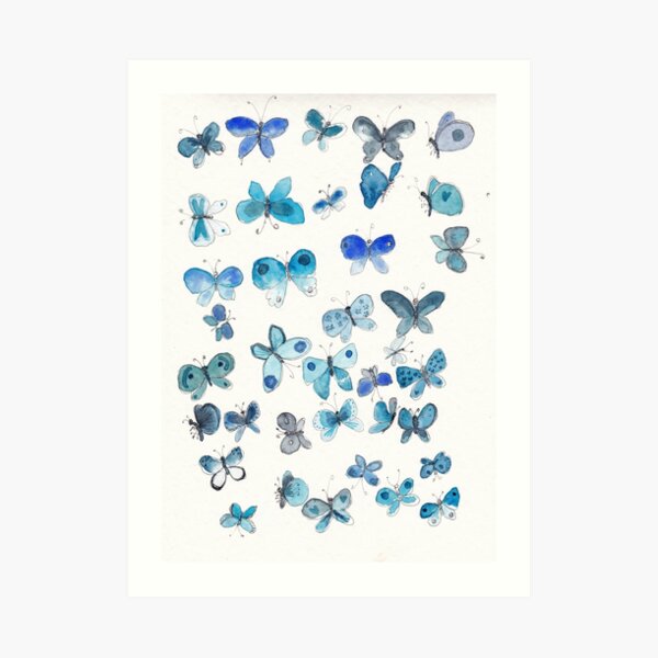 Blue butterflies Art Print