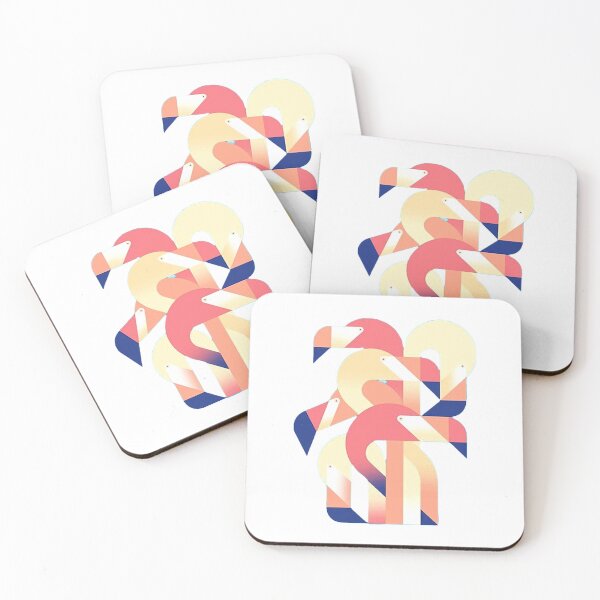 Item preview, Geometrical flamingoes | gift for bird lovers | flamingo design designed and sold by Arteartz.