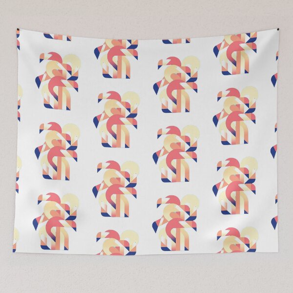 Item preview, Geometrical flamingoes | gift for bird lovers | flamingo design designed and sold by Arteartz.