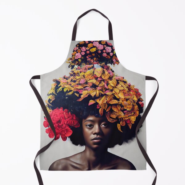 Item preview, Illustration of an Afro American girl full of flowers designed and sold by artofbelletz.
