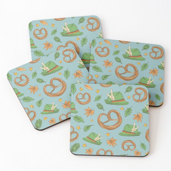 Item preview, Oktoberfest Pretzel and Tirolerhut Pattern (beige) designed and sold by Geo De la Cruz.