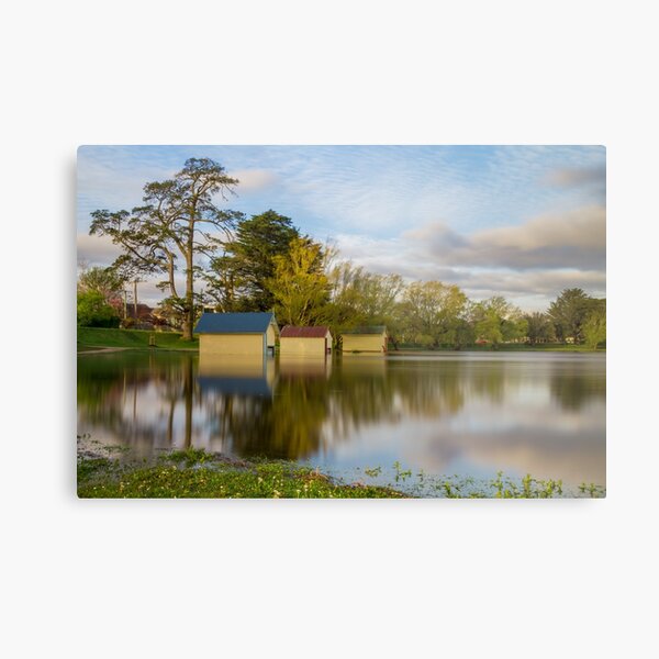 Boat Huts on Lake Wendouree, Ballarat Metal Print