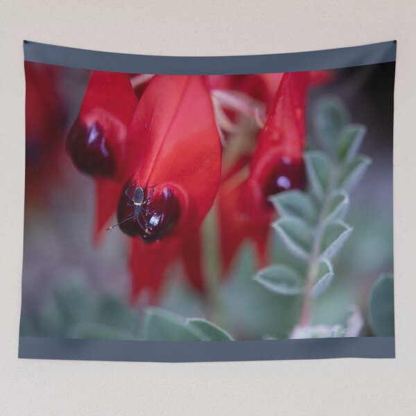 Item preview, Little bug exploring the Sturt Desert Pea designed and sold by imaginethis.