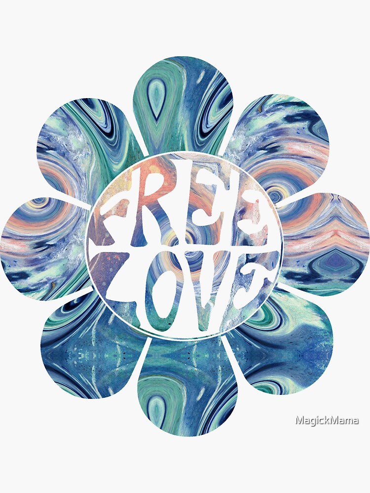 Thumbnail 3 of 3, Sticker, Free Love Flower - 4 designed and sold by MagickMama.