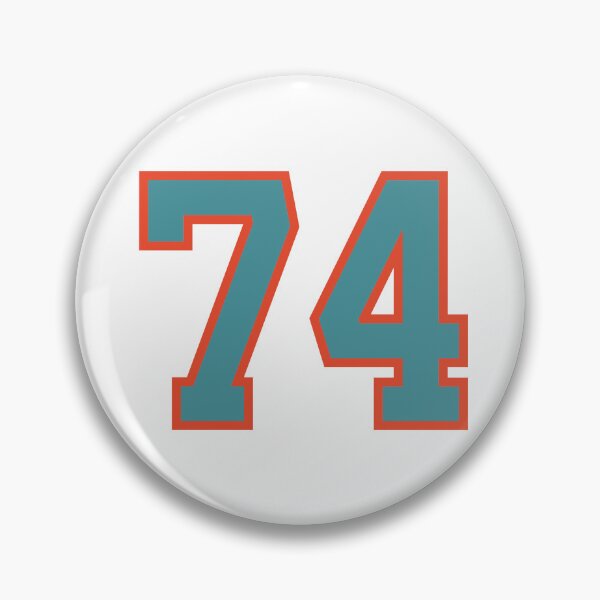Item preview, 74 number, aqua orange lucky sports seventy four designed and sold by ArtIsParty.