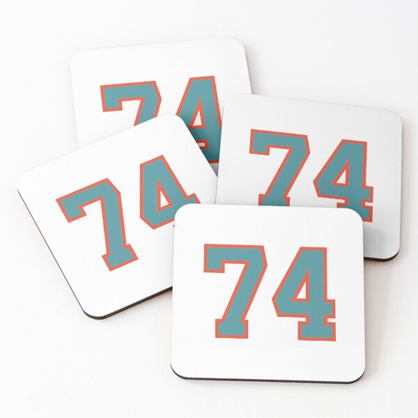 Item preview, 74 number, aqua orange lucky sports seventy four designed and sold by ArtIsParty.