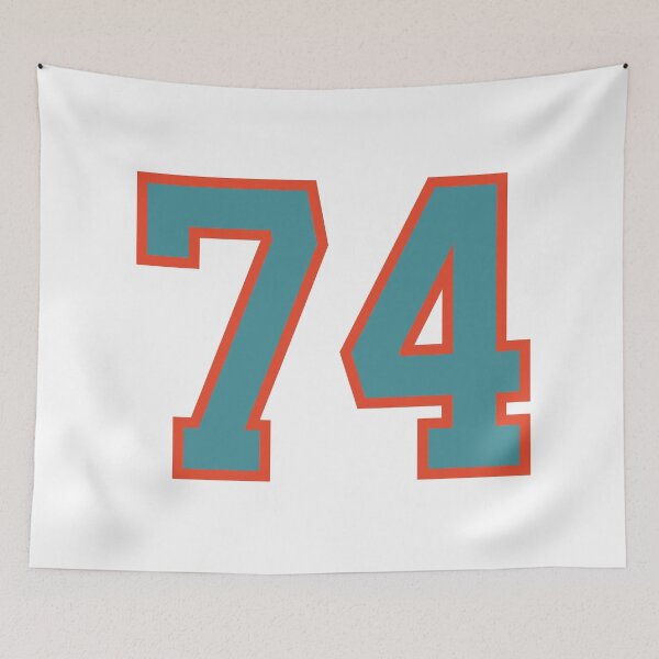Item preview, 74 number, aqua orange lucky sports seventy four designed and sold by ArtIsParty.
