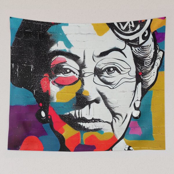 Artikelvorschau, Queen Elizabeth graffiti illustration entworfen und verkauft von artofbelletz.
