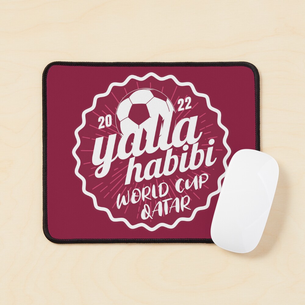 "World Cup 2022 Yalla Habibi Qatar 2022 Soccer" Mouse Pad for Sale by