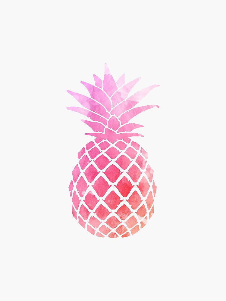 Pineapple sticker : pink watercolor by sampalahnukart