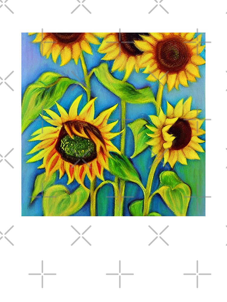 Camiseta para niños «Pintura de girasoles pastel al óleo de Robot Vincent  Van Gogh» de ai-arboretum | Redbubble