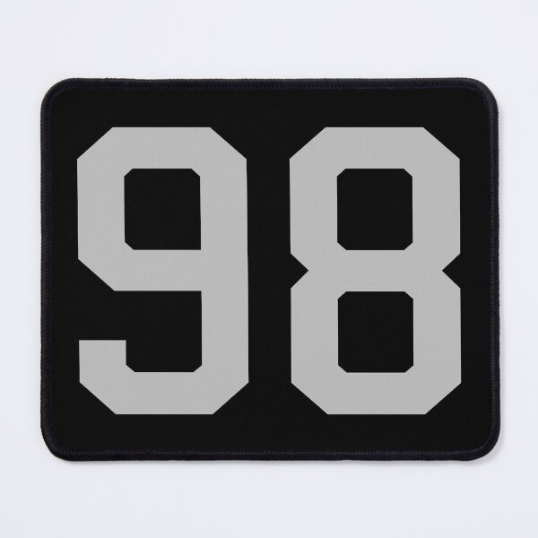 Item preview, Number 98, grey on black sports jersey number ninety eight designed and sold by LoveIsColorful.