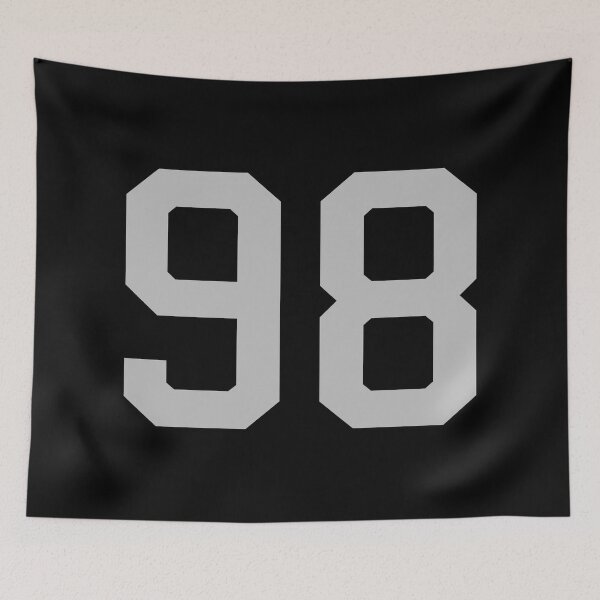 Item preview, Number 98, grey on black sports jersey number ninety eight designed and sold by LoveIsColorful.