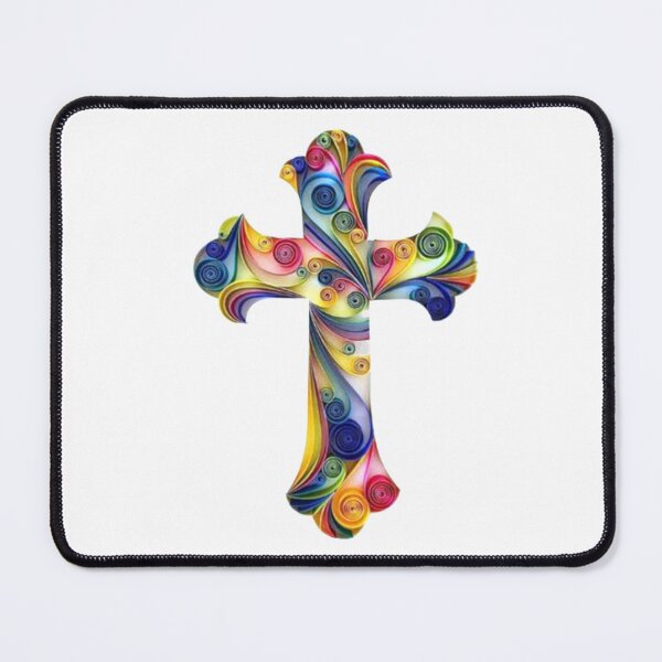 Item preview, Multicolor Artistic Design Christian Religious Cross BLK designed and sold by Rowena Jones.