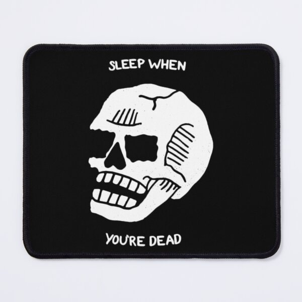 Item preview, SLEEP WHEN YOU'RE DEAD / Cute Cool Rock Grunge Punk Indie Skull white designed and sold by DRK7DSGN.