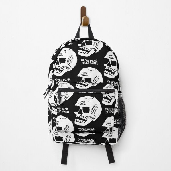 Item preview, SLEEP WHEN YOU'RE DEAD / Cute Cool Rock Grunge Punk Indie Skull white designed and sold by DRK7DSGN.