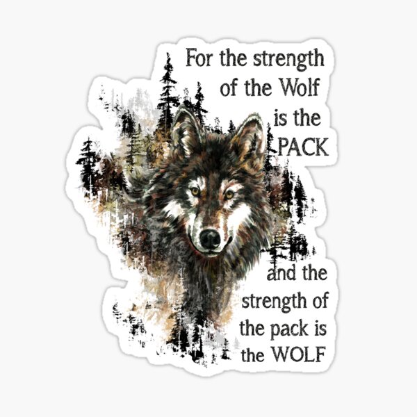 Vista previa del artículo con la obra «Cita inspiradora de Wolf & Pack Family», diseñado y vendido por countrymouse.