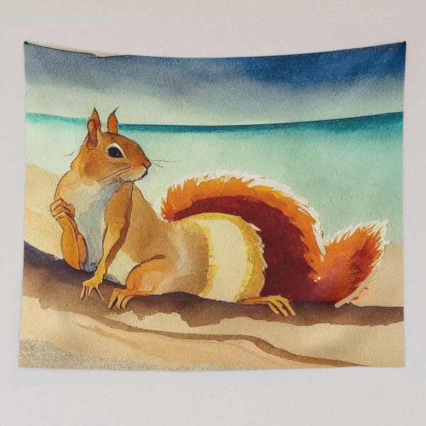 Item preview, Squirrel sunbathing at the Beach designed and sold by recollectionsv.