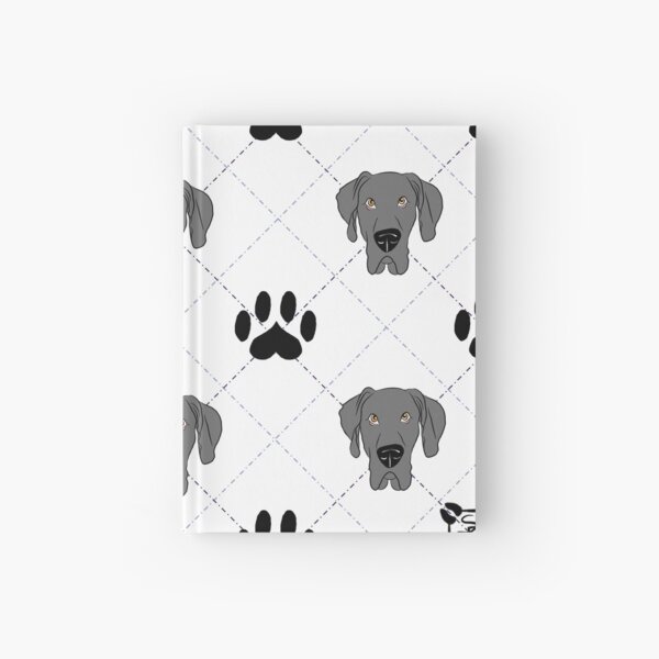Blue Great Dane Plaid Hardcover Journal