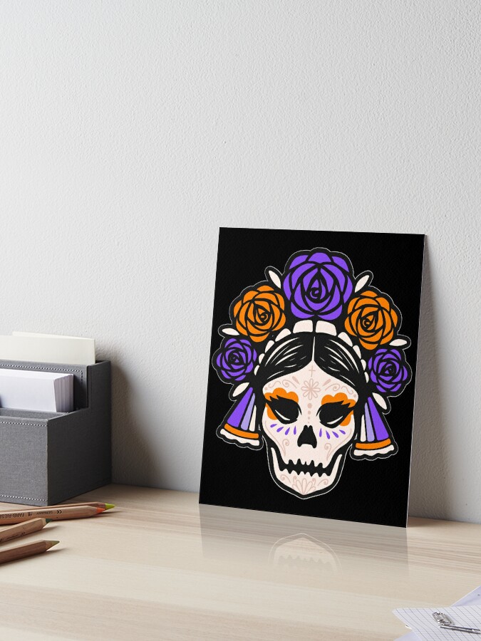 Calavera- Floral Sugar Skull Art Board Print for Sale by