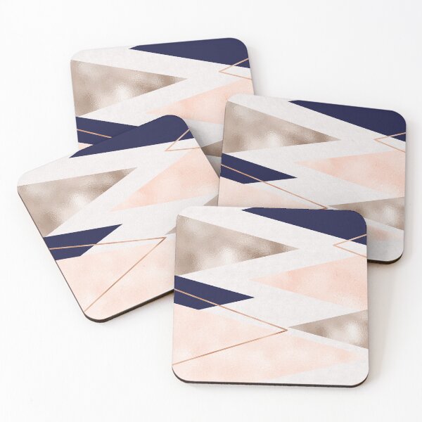 Item preview, Rose gold french navy geometric designed and sold by peggieprints.