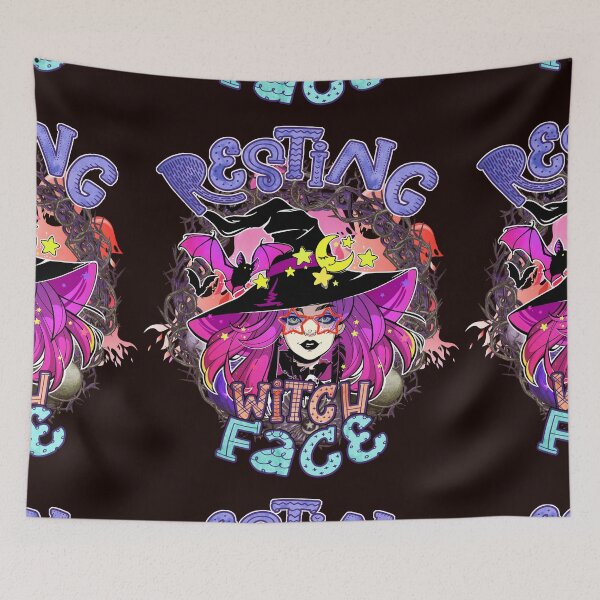 Item preview, HAPPY HALLOWEEN RESTING WITCH FACE designed and sold by marie1919.