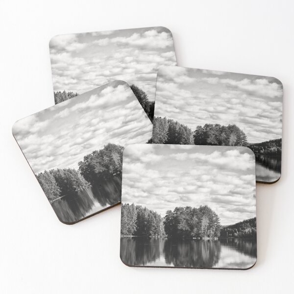 Item preview, The cotton clouds over the lake bw designed and sold by Jouko Lehto Photography.