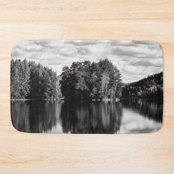 Item preview, The cotton clouds over the lake bw designed and sold by Jouko Lehto Photography.