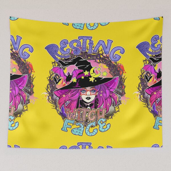 Item preview, HAPPY HALLOWEEN RESTING WITCH FACE designed and sold by marie1919.