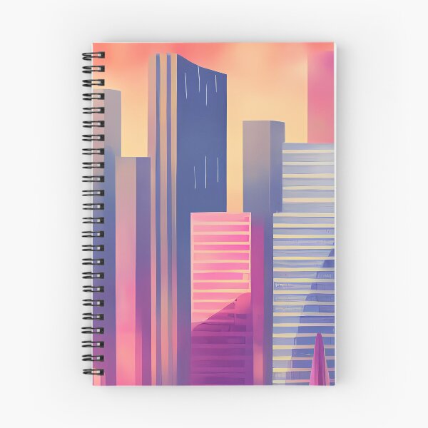 Item preview, Edificios de diseño geométrico abstracto, rascacielos, horizontes, ciudad moderna, en cálidos colores pastel. designed and sold by AISHOPPE.