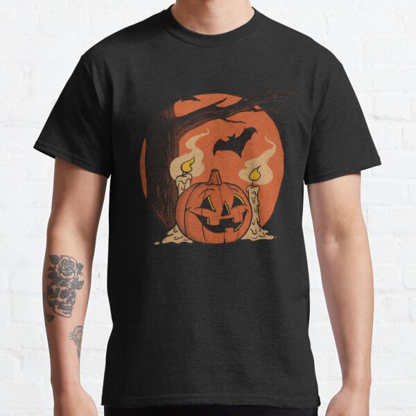 Vintage Pumpkin Scene Halloween Classic T-Shirt
