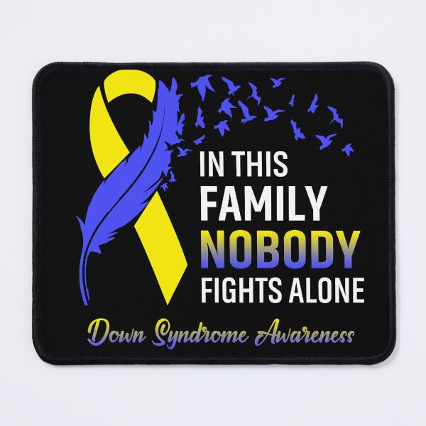Item preview, In This Family Nobody Fights Alone Down Syndrome Awareness Feather Ribbon designed and sold by frechettee.