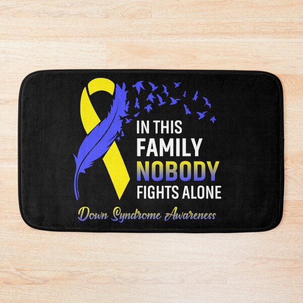 Item preview, In This Family Nobody Fights Alone Down Syndrome Awareness Feather Ribbon designed and sold by frechettee.