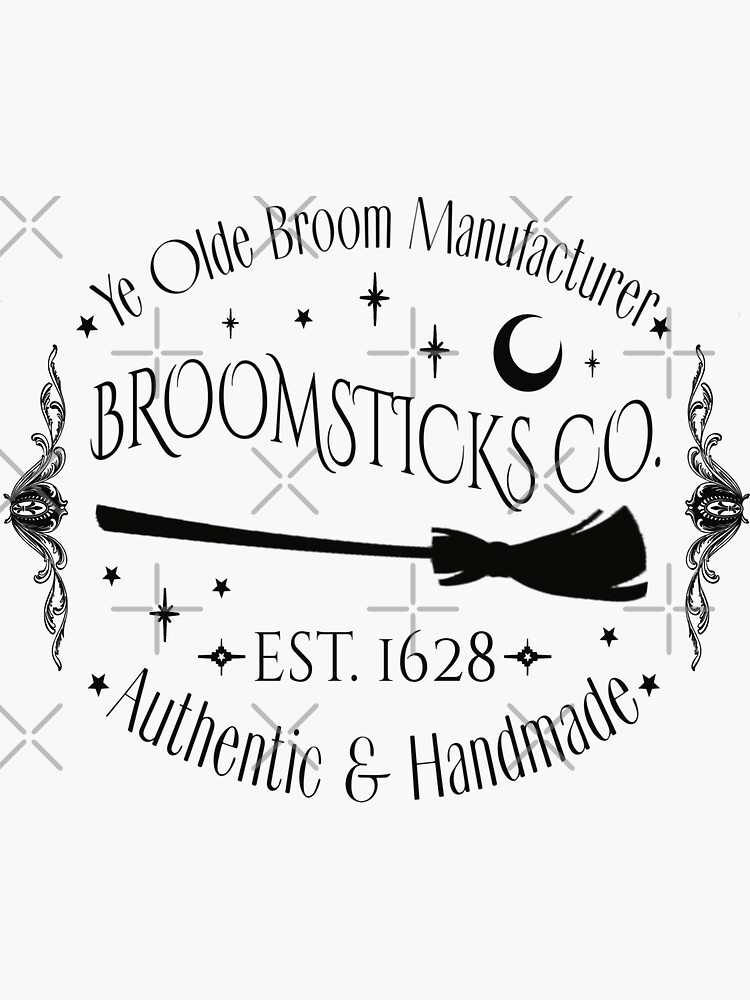 "Broomsticks Co, Cool Halloween Design, One Of Matching Four " Sticker