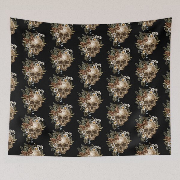 Item preview, Skull with Flowers designed and sold by VirtualFaries.