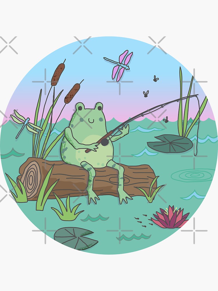 fishing frog Sticker for Sale by shopvole