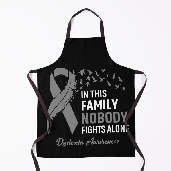 Item preview, In This Family Nobody Fights Alone Dyslexia Awareness Feather Ribbon designed and sold by frechettee.