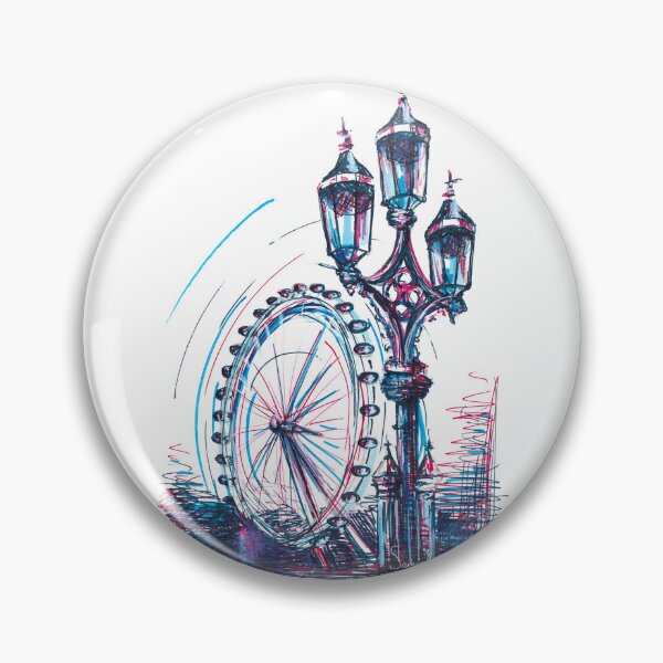 Item preview, London Eye London City Skyscape Illustration designed and sold by samanthagarrett.