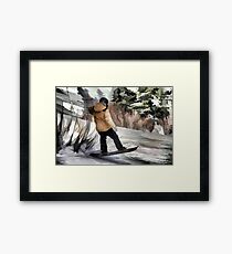 Getting Air - Snowboarder Framed Print