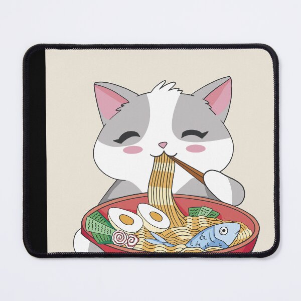 Artikelvorschau, Kawaii Anime Neko Katze Japanische Ramen Udon Nudeln Otaku entworfen und verkauft von Raika-Kokuin.
