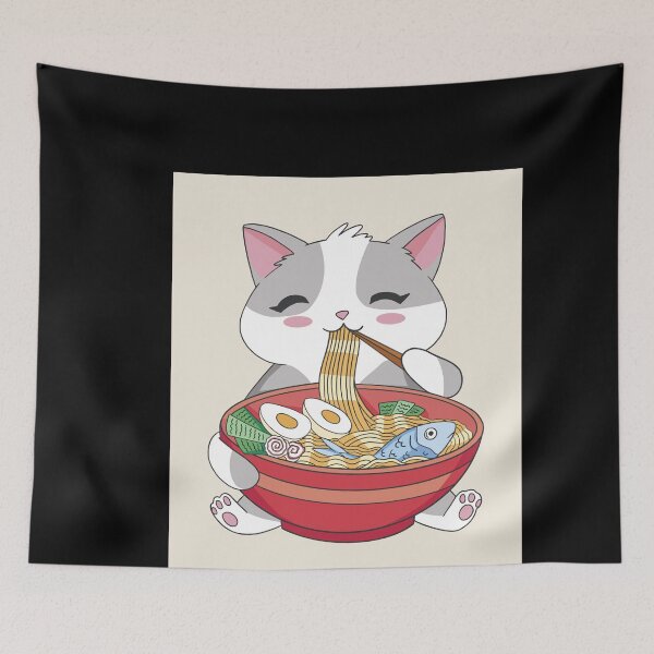 Item preview, Kawaii Anime Neko Cat Japanese Ramen Udon Noodles Otaku designed and sold by Raika-Kokuin.