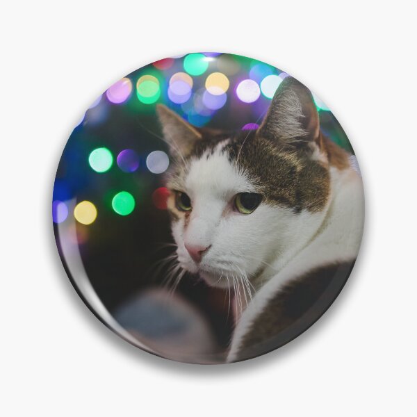 Item preview, Cat Infront Of Christmas Tree With Lights Cutest Cat Pics designed and sold by CutestCatPics.