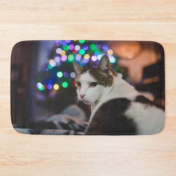 Item preview, Cat Infront Of Christmas Tree With Lights Cutest Cat Pics designed and sold by CutestCatPics.