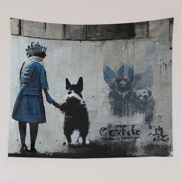 Item preview, the queen and her corgi designed and sold by Aliveforfun.