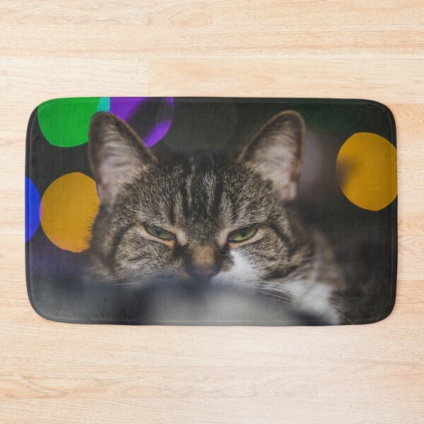Item preview, Grumpy Cat Infront Of Christmas Tree With Lights Cutest Cat Pics designed and sold by CutestCatPics.