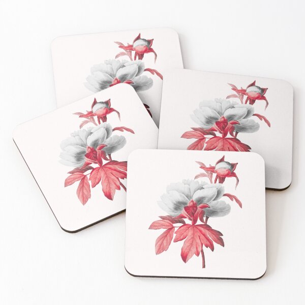 Item preview, Peony Flower, Alternative Illustration - Grey and Red Rose designed and sold by DaphneKstudio .