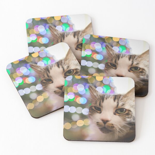Item preview, Cat Infront Of Christmas Tree With Lights Cutest Cat Pics designed and sold by CutestCatPics.